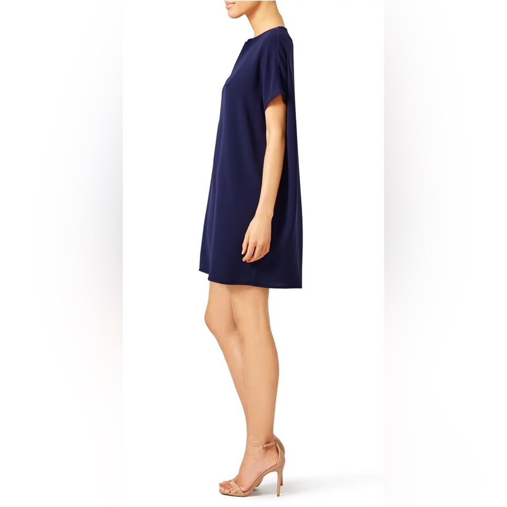 Diane Von Furstenberg Kora Oversized Navy Shift Dress pockets M - Picture 3 of 6